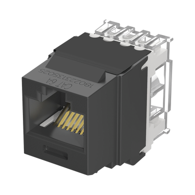 [N4-NK6X88MBL-201110] Conector Jack Estilo 110 (de Impacto), Tipo Keystone, Categoría 6A, de 8 posiciones y 8 cables, Color Negro