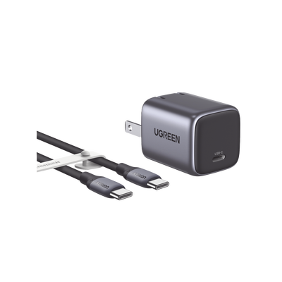 [N4-25256-229883] Combo Cargador Nexode Mini 30W PD GaN Tech + Cable USB-C 60W | Tecnología Inteligente | Carga Rápida | Carcasa Ignifuga | Cable de 1 Metro | Carcasa de Aluminio | Nylon Trenzado.