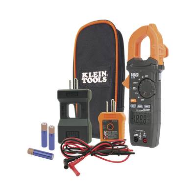 [N4-CL-120-KIT-194798] Kit de Amperímetro de Gancho (400A CA) con Probador de Fase y Divisor (para medir corriente sin cortar el cable).