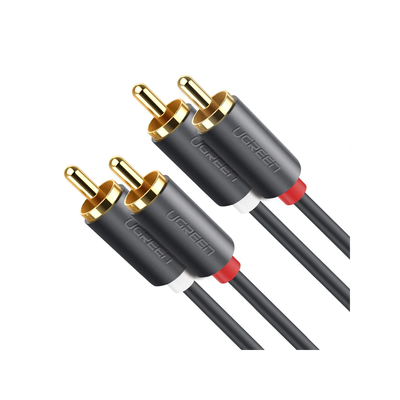 [N4-10519-206907] Cable de Audio 2 RCA Macho a 2 RCA Macho / 3 Metros / Color Negro / Alta Calidad /Anillos de goma para asegurar un agarre firme al instalar o quitar el cable