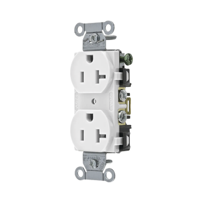 [N4-HUB-BR-20-WHI-207649] Contacto Dúplex 20 A, 125 V,  2 Polos, 3 Hilos, Cableado Posterior y  Lateral, Color Blanco (Nema 5-20R).