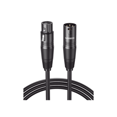 [N4-20714-206935] Cable para Micrófono XLR Tipo Canon Macho a Hembra / 10 Metros / Plug & Play / Antiinterferencias / Triple Blindaje / Alta Calidad / Color Negro