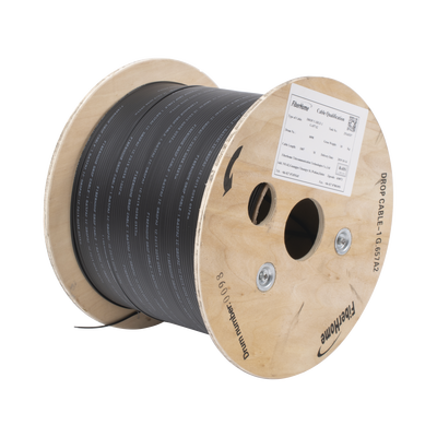 [N4-IC-DROPA2-1C-172102] Carrete de 1 km de Fibra Óptica Drop, Interior/Exterior G.657A2 Monomodo de 1 hilo (unifibra), Dieléctrica, Forro Negro