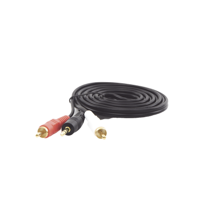 [N4-EP-RCA35-198326] Convertidor 3.5mm Estéreo a 2 RCA Macho 1.83m | para Aplicaciones de Audio | Compatible con Amplificadores VSSL y Epcom ProAudio