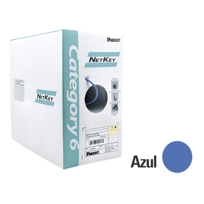 [N4-NUR6C04BU-C-74374] Bobina de Cable UTP 305 m. de Cobre, NetKey, Azul, Categoría 6 (24 AWG), 1000Mbps, Riser (CMR), de 4 pares