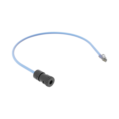 [N4-FC-ICCP0.5MBU-202809] Cable de Conexión en Campo Jack a Plug RJ45, Categoría 6A, CMP (Plenum), 0.5 Metros, Color Azul