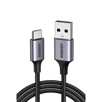 [N4-60126-217690] Cable USB-A a USB-C | 1 Metro | Transferencia de datos de 480 Mbps | Carga Rápida | QC 4.0/3.0/2.0 | FPC | AFC | Protección Integrada | Caja de Aluminio | Nylon Trenzado | Color Negro.