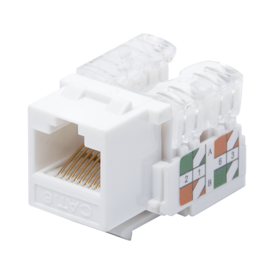 [N4-LP-KJ-601-WH-65966] Módulo Jack Keystone Cat6 con terminación 110 (Punchdown) para faceplate - Color Blanco