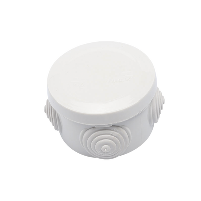[N4-PST-C70-ER-220190] Caja Derivación-Conexión de Plástico Circular con 4 Glándulas de Goma (70 diámetro X 48 alto mm). Para Instalaciones Comerciales,  Residenciales e Industriales. Cerrado a Presión.