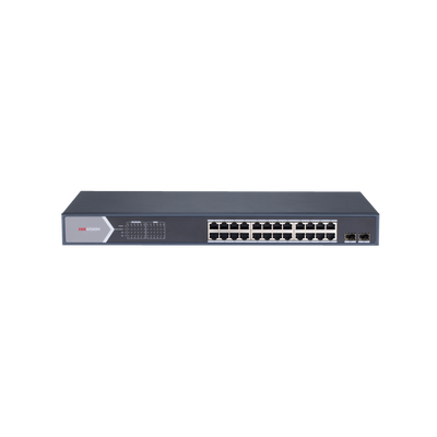[N4-DS-3E1526P-SI-195063] Switch Gigabit PoE+ / Administrable / 24 Puertos 1000 Mbps PoE+ / 2 Puertos SFP / Configuración Remota desde Hik-PartnerPro / PoE Extendido 250 Metros / 370 Watts