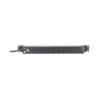 [N4-HTCM1U6C-236162] Tomacorriente Horizontal (PDU) de 6 Contactos (NEMA 5-15R) Rack 19" 1UR. Voltaje Entrada/Salida: 120Vca/15A
