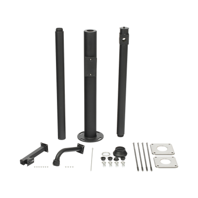 [N4-XGA-POLE-3M-143902] Poste Seccionado de 3 Metros / Especializado para la Instalación de Videovigilancia / Incluye Base de Cimentación y Brazo para Cámara PTZ / Color Negro