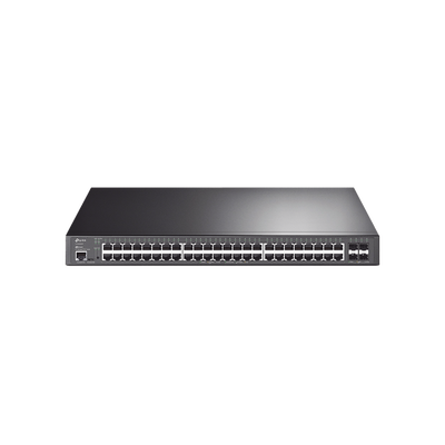 [N4-TL-SG3452XP-220971] Switch L2+ Omada PoE+ / 48 Puertos PoE+ 10/100/1000 Mbps / 4 Puertos SFP+ 10G / 2 Puertos Consola (RJ45 y microUSB) / Administración Centralizada Omada o Stand-Alone / Multicast IGMP / Calidad de Servicio / Presupuesto PoE 500W / Montaje en Rack