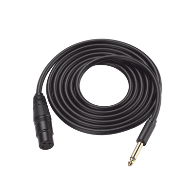 [N4-20721-206938] Cable para Micrófono Plug 6.35 mm (1/4 Inch) Macho a XLR Canon Hembra / Núcleo de Cobre / 5 Metros / Alta Calidad / Color Negro
