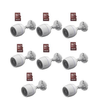 [N4-CS-H3C/KM8-223148] Kit de Camaras WiFi, Incluye 8 Piezas CS-H3C y 8 Piezas HS-TF-E1/32G /  Detección de Movimiento
