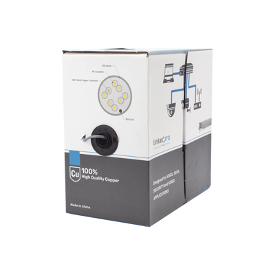 [N4-PRO-CAT-5E-65738] Bobina de cable de 305 m, ( 1000 ft ), Cat5e, alto desempeño, de color Gris, UL, para aplicaciones en video vigilancia, redes de datos. Uso Interior