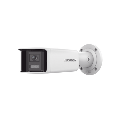 [N4-DS-2CD2T46G2P-ISU/SL(C)-233650] [FlexVu] [PROTECCIÓN ACTIVA] Bala IP 4 Megapixel / 2 Lentes de Lente 2.8 mm (Imagen Panorámica 180°) / 40 mts IR / Exterior IP67 / Luz Intermitente y Alerta de Audio / Audio Bidireccional / ACUSENSE / WDR 120 dB / Micro SD
