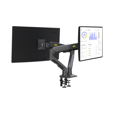 [N4-G65-NB-220793] Montaje de Escritorio articulado para 2 monitores de 27-34" /  Soporta hasta 16 kg  por brazo/ Vesa 75 x 75 / 100 x 100 / Acero / Giro: 360°