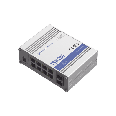 [N4-TSW200-206004] Switch Industrial No-Administrable 8 puertos Gigabit PoE 802.3af/at, 2 puertos SFP
