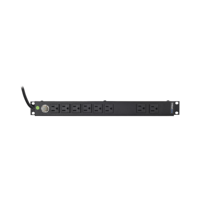 [N4-HTCM-1U-78561] Tomacorriente Horizontal (PDU) de 8 Contactos (NEMA 5-15R) Rack 19" 1UR. Voltaje Entrada/Salida: 120Vca/15A