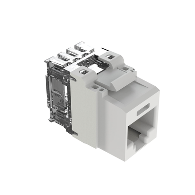 [N4-NK6X88MWH-212224] Conector Jack Estilo 110 (de Impacto), Tipo Keystone, Categoría 6A, de 8 posiciones y 8 cables, Color Blanco