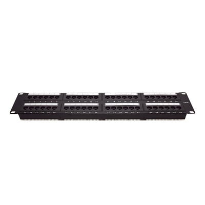 [N4-LP-PP-608-65981] Panel de parcheo de impacto (110) UTP de 48 puertos Cat6, 19in, 2U, con barra para organizar cable