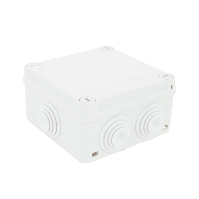 [N4-GW-44-024-80757] Caja de derivación de PVC Auto-extinguible con 6 entradas, tapa y tornillo de media vuelta de 1/4", 100x100x50 MM (Medidas internas, mayor área permisible para el cable, Para exterior (IP55)