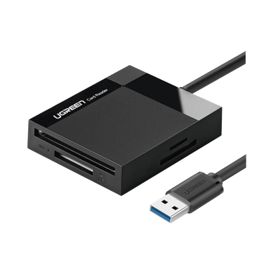 [N4-30333-219173] Lector de Tarjetas USB-A 3.0  a CompactFlash (CF)/ MemoryStick (MS)/ TransFlash (TF)/ SecureDigital (SD) | 4 en 1 | 5Gbps | Hasta 2TB | Soporta Windows/Mac OS/Linux/Android | Lectura de tarjetas simultánea | Cable de 15cm.