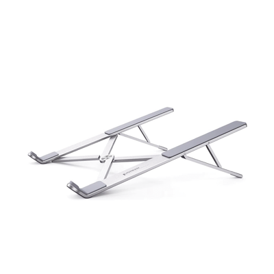[N4-40289-215504] Soporte Portátil de Aluminio para Laptop / Amplia Compatibilidad de 11-17.3" / Ajuste de Altura 46.5 mm-136.5 mm / Capacidad de carga de 5 kg / Diseño Plegable / Material de Aleación de Aluminio + Silicona.