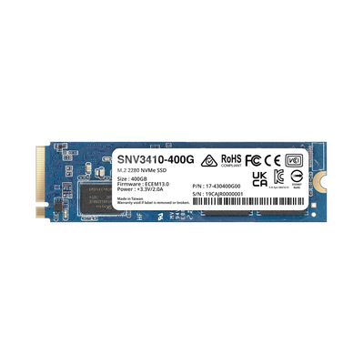 [N4-SNV3410400G-212163] SSD 400GB NVMe M.2 2280, diseñada para Synology NAS con ranuras M.2 integradas