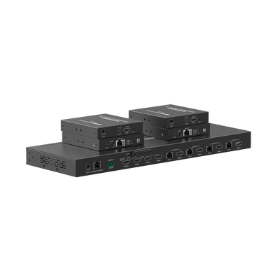 [N4-TT844-223026] MATRICIAL Y EXTENSOR DE VIDEO HDMI 4 x 4 / 4 Entradas HDMI / 4 Salidas HDMI Loop / 4 Salidas RJ45 para Extender la señal 40 metros por salida  /4K / Conmutación por RS232, Control Remoto o Ethernet.