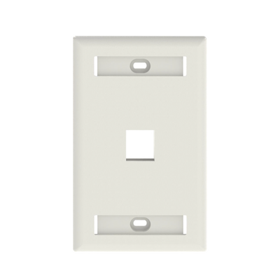 [N4-NK1FWHY-74115] Placa de Pared Vertical, Salida Para 1 Puerto Keystone, Con Espacios Para Etiquetas, Color Blanco