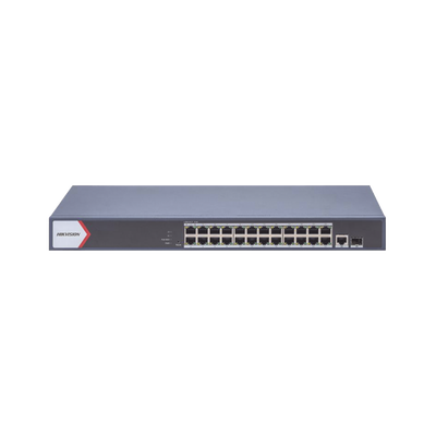 [N4-DS-3E1526P-EI/M-225290] Switch Gigabit PoE+ / Administrable / 24 Puertos 1000 Mbps PoE+ / 1 Puerto 1000 Mbps Uplink  / 1 Puertos SFP Uplink / Configuración Nube Hik-Partner Pro / Modo Extendido hasta 300 Metros / 230 W