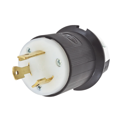 [N4-HUB-HBL-2611-208129] Clavija Industrial con Bloqueo de Media Vuelta / 30 A 125 V CA / 2 Polos 3 Hilos / Color Blanco y Negro / Nema L5-30P.