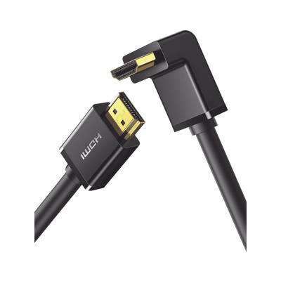 [N4-10172-214687] Cable HDMI 2.0  en Angulo de 90°  / 1 m / 4K@60Hz / HDR / 3D / HEC (Canal Ethernet HDMI) / ARC (Canal de Retorno de Audio / CEC / 32 canales de Audio / HDCP 2.2 / Dolby Atmos / 18 Gbps / Blindaje Múltiple