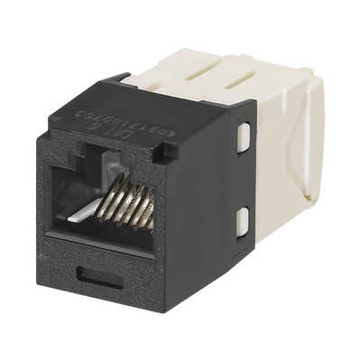 [N4-CJ688TGBL-177978] Conector Jack RJ45 Estilo TG, Mini-Com, Categoría 6, de 8 posiciones y 8 cables, Color Negro