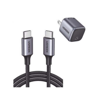 [N4-90902US261-220814] Kit de Cargador de 20w y Cable USB-C / Incluye 1 Pza 90902 / 1 Pza 50150 / Tecnología Inteligente / Carga Rápida / Cable de 1 Metro / Carcasa de Aluminio / Nylon Trenzado