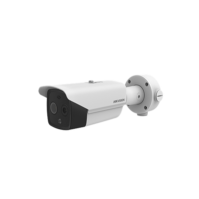 [N4-DS-2TD2617-10/QA-217245] Bala IP Dual / Térmica 9.7 mm (160 x 120) / Óptico 8 mm (4 Megapixel) / Detección de Personas 285 Mts / 40 mts IR / Exterior IP67 / PoE / Termométrica / Detección de Temperatura (Fuego) / Sirena y Luz / Micro SD 32 GB In
