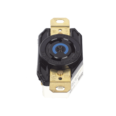 [N4-HUB-HBL-2620-204067] Receptáculo de Media Vuelta Industrial 30 A 250 V CA 2 Polos 3 Hilos (Nema L6-30R) Color Negro.