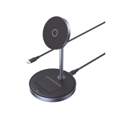 [N4-90668-224378] Estación de Carga Inalámbrica | 3 en 1 | Compatible con MagSafe | Perfecto para iPhone y  AirPods | Carga Rápida Adaptativa /Simultanea | Múltiples Protecciones | Luz Indicadora LED | Aleación de Aluminio | Incluye Cable