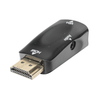 [N4-HDMI-VGA-78769] Adaptador (Convertidor) HDMI a VGA  / HDMI Macho a VGA Hembra / Resolución 1920x1080 @ 60Hz  / Adaptador de Audio de 3.5 mm / Chapado en Níquel