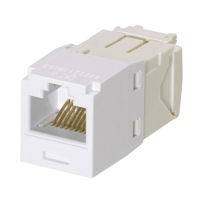 [N4-CJ688TGWH-177991] Conector Jack RJ45 Estilo TG, Mini-Com, Categoría 6, de 8 posiciones y 8 cables, Color Blanco