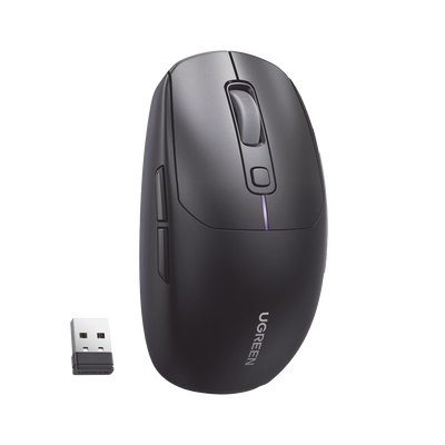 [N4-90539-229393] Mouse Gaming Inalámbrico| 5000 DPI | 5 Niveles de DPI  |6 Botones | Recargable | Tri-Modo USB/BT/2,4 GHz | Diseño Ergonómico | Alta Capacidad de Batería | Luz Led | Compatible con Windows macOS Android iOS Linux.