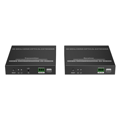 [N4-TT982-224189] Kit extensor por fibra óptica | Hasta 40 kilómetros|  4K@60Hz | con IR | RS232