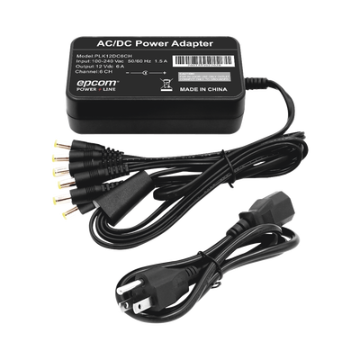 [N4-PLK12DC6CH-93351] Fuente de Alimentación de 6 Salidas tipo Jack Macho de 12 Vcc / 6 Amper