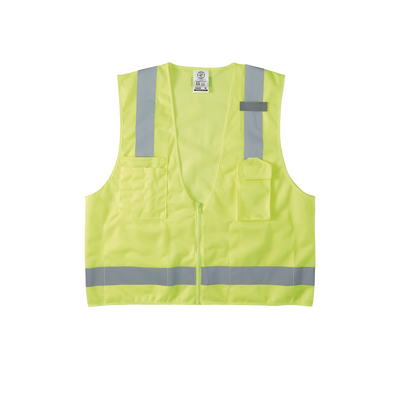 [N4-60269-207110] Chaleco de seguridad reflectante de alta visibilidad, mediano/grande. Con múltiples bolsillos de diferente capacidad