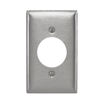 [N4-HUB-SS-720-204062] Placa para Receptaculo Sencillo 20 y 30 A de Media Vuelta/ 1.6" (40 mm) / Acero Inoxidable.