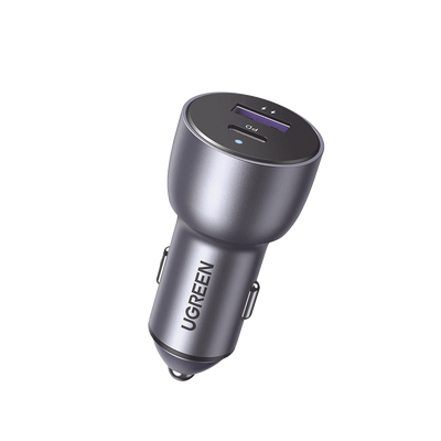 [N4-60980-221593] Cargador de Auto 52.5W | Puerto USB-A y USB-C | Carga Rápida | Compatible con Vehículos de 12 y 24 VCD | PD3.0 + QC3.0 | Chip Inteligente | Diseño Compacto  Mayor Eficiencia Energética | Caja de Aluminio.