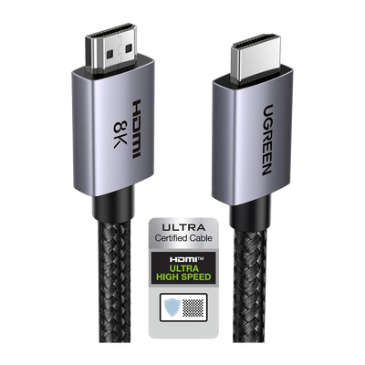 [N4-25910-231251] Cable HDMI 2.1 de 8K@60Hz | 2 m | 48Gbps | HDR10+ | 3D Inversivo| eARC | Dolby ATMOS |   VVR | QMS | QFT | ALLM | 3 modos de Visualización | Certificado HDMI 8K | Niquelado | Nylon Trenzado | Carcasa de Aluminio.