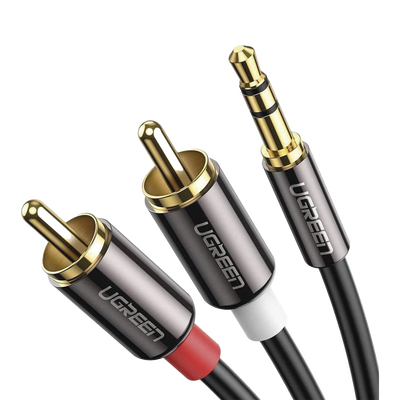 [N4-60836-222986] Cable Audio Premium Jack 3.5mm a 2 RCA / 10 Metros / Flexible / Doble Blindaje / Transferencia de Audio sin Pérdidas / Caja de Aleación de Cobre / Amplia Compatibilidad / Diseño Duradero.